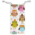 Cute Owls Pattern Jewelry Bag Back