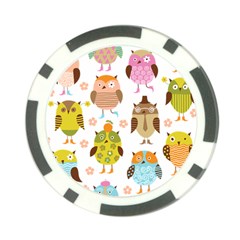 Cute Owls Pattern Poker Chip Card Guard by Ket1n9