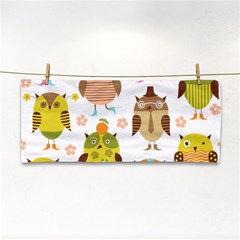 Cute Owls Pattern Hand Towel by Ket1n9