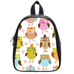 Cute Owls Pattern School Bag (small) by Ket1n9