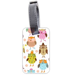 Cute Owls Pattern Luggage Tag (two Sides) by Ket1n9