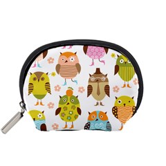 Cute Owls Pattern Accessory Pouch (small) by Ket1n9