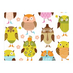 Cute Owls Pattern Two Sides Premium Plush Fleece Blanket (mini) by Ket1n9