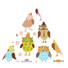 Cute Owls Pattern Wooden Puzzle Triangle by Ket1n9