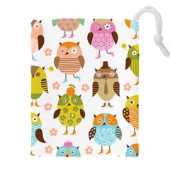 Cute Owls Pattern Drawstring Pouch (4xl) by Ket1n9