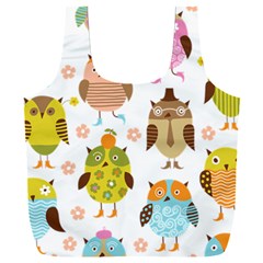 Cute Owls Pattern Full Print Recycle Bag (xxl) by Ket1n9