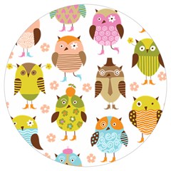 Cute Owls Pattern Round Trivet by Ket1n9