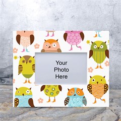 Cute Owls Pattern White Tabletop Photo Frame 4 x6  by Ket1n9