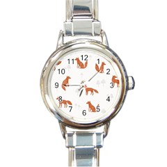 Fox Animal Wild Pattern Round Italian Charm Watch by Ket1n9