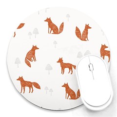 Fox Animal Wild Pattern Round Mousepad by Ket1n9