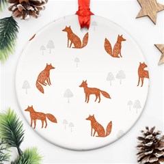 Fox Animal Wild Pattern Ornament (round) by Ket1n9