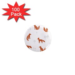 Fox Animal Wild Pattern 1  Mini Magnets (100 Pack)  by Ket1n9