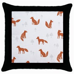 Fox Animal Wild Pattern Throw Pillow Case (black) by Ket1n9