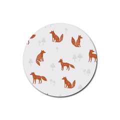 Fox Animal Wild Pattern Rubber Coaster (round) by Ket1n9