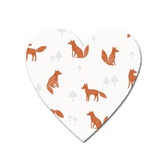 Fox Animal Wild Pattern Heart Magnet by Ket1n9