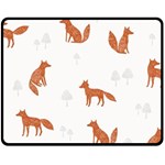 Fox Animal Wild Pattern Fleece Blanket (Medium) 60 x50  Blanket Front