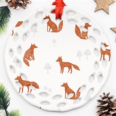 Fox Animal Wild Pattern Ornament (round Filigree) by Ket1n9