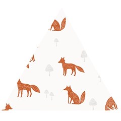 Fox Animal Wild Pattern Wooden Puzzle Triangle by Ket1n9