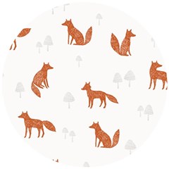 Fox Animal Wild Pattern Wooden Puzzle Round by Ket1n9