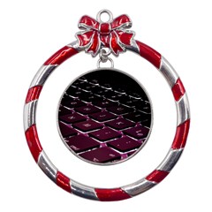 Computer Keyboard Metal Red Ribbon Round Ornament by Ket1n9