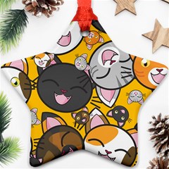 Cats-cute-kitty-kitties-kitten Ornament (star) by Ket1n9