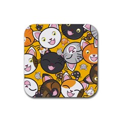 Cats-cute-kitty-kitties-kitten Rubber Coaster (square) by Ket1n9