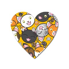 Cats-cute-kitty-kitties-kitten Heart Magnet by Ket1n9