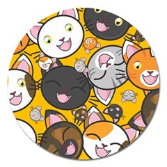 Cats-cute-kitty-kitties-kitten Magnet 5  (round) by Ket1n9