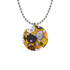 Cats-cute-kitty-kitties-kitten 1  Button Necklace by Ket1n9