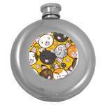 Cats-cute-kitty-kitties-kitten Round Hip Flask (5 oz) Front