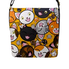 Cats-cute-kitty-kitties-kitten Flap Closure Messenger Bag (l) by Ket1n9