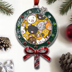 Cats-cute-kitty-kitties-kitten Metal X mas Lollipop With Crystal Ornament by Ket1n9