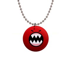 Funny Angry 1  Button Necklace by Ket1n9