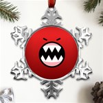 Funny Angry Metal Small Snowflake Ornament Front