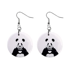 Panda Love Heart Mini Button Earrings by Ket1n9