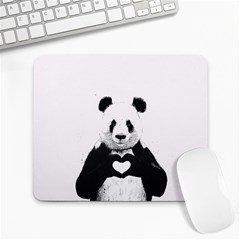 Panda Love Heart Large Mousepad by Ket1n9