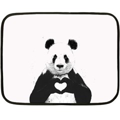 Panda Love Heart Fleece Blanket (mini) by Ket1n9