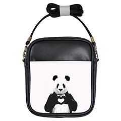 Panda Love Heart Girls Sling Bag by Ket1n9