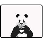 Panda Love Heart Fleece Blanket (Medium) 60 x50  Blanket Front