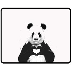 Panda Love Heart Two Sides Fleece Blanket (medium) by Ket1n9