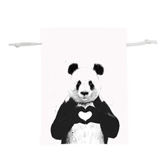 Panda Love Heart Lightweight Drawstring Pouch (s) by Ket1n9