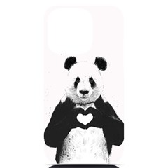 Panda Love Heart Iphone 14 Pro Black Uv Print Case by Ket1n9