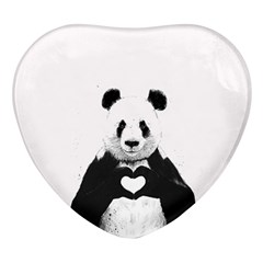 Panda Love Heart Heart Glass Fridge Magnet (4 Pack) by Ket1n9