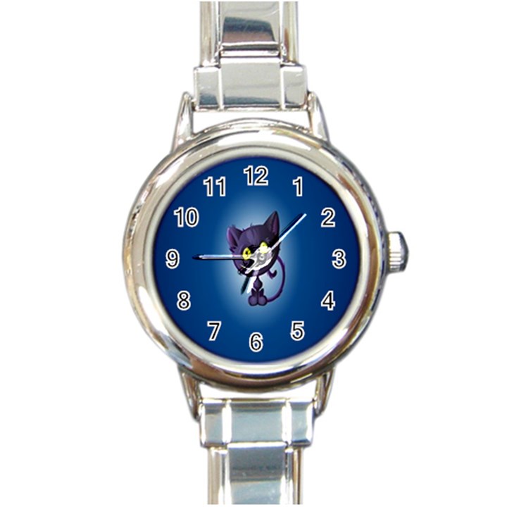 Cats Funny Round Italian Charm Watch