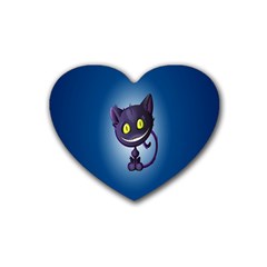 Cats Funny Rubber Coaster (heart) by Ket1n9