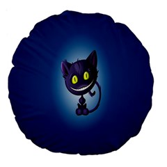 Cats Funny Large 18  Premium Flano Round Cushions by Ket1n9