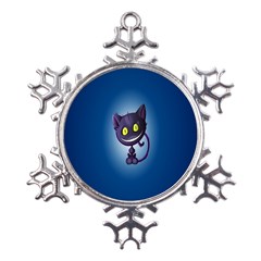 Cats Funny Metal Large Snowflake Ornament