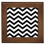 Black And White Chevron Framed Tile Front