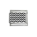 Black And White Chevron Italian Charm (9mm) Front