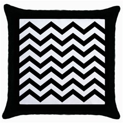 Black And White Chevron Throw Pillow Case (black) by Ket1n9